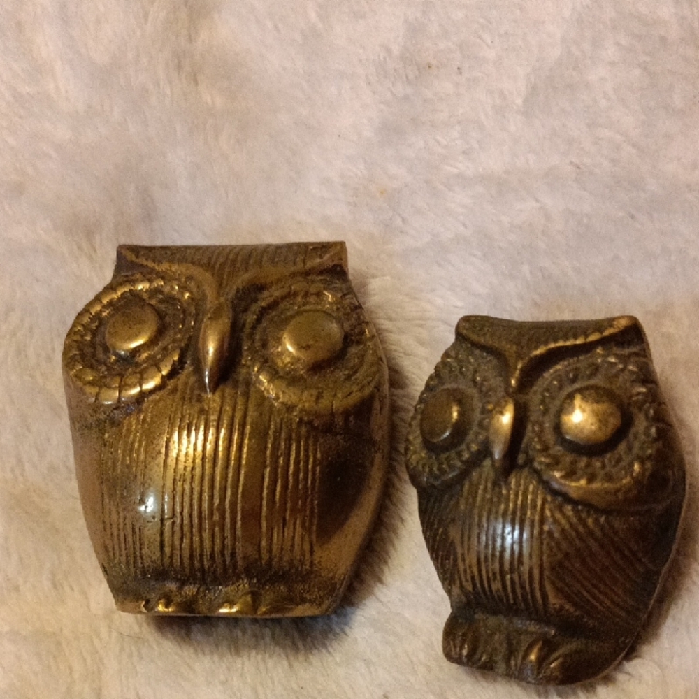 Brass Vintage Owls